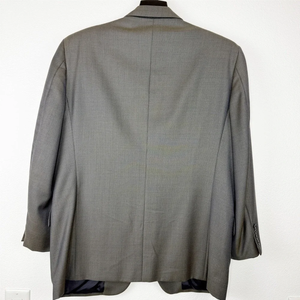 Joseph Abboud Nordstrom Mens 42S Blazer Super 100s Wool Micro Check Grey Brown